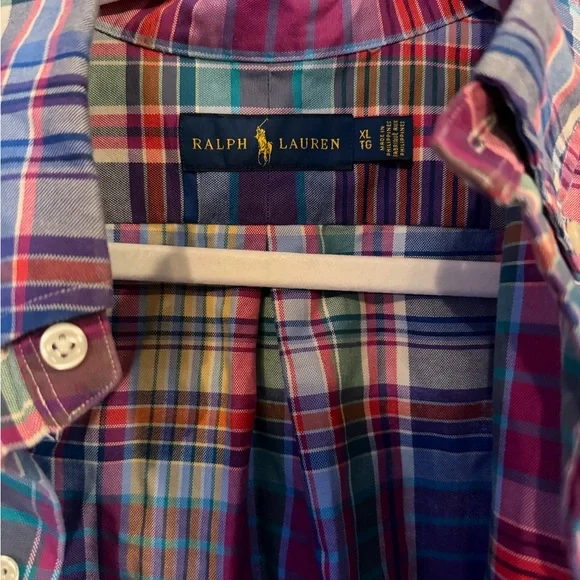 Ralph Lauren Multicolor Plaid Button-Down Shirt in Pink, Blue, Green - Picture 4 of 4